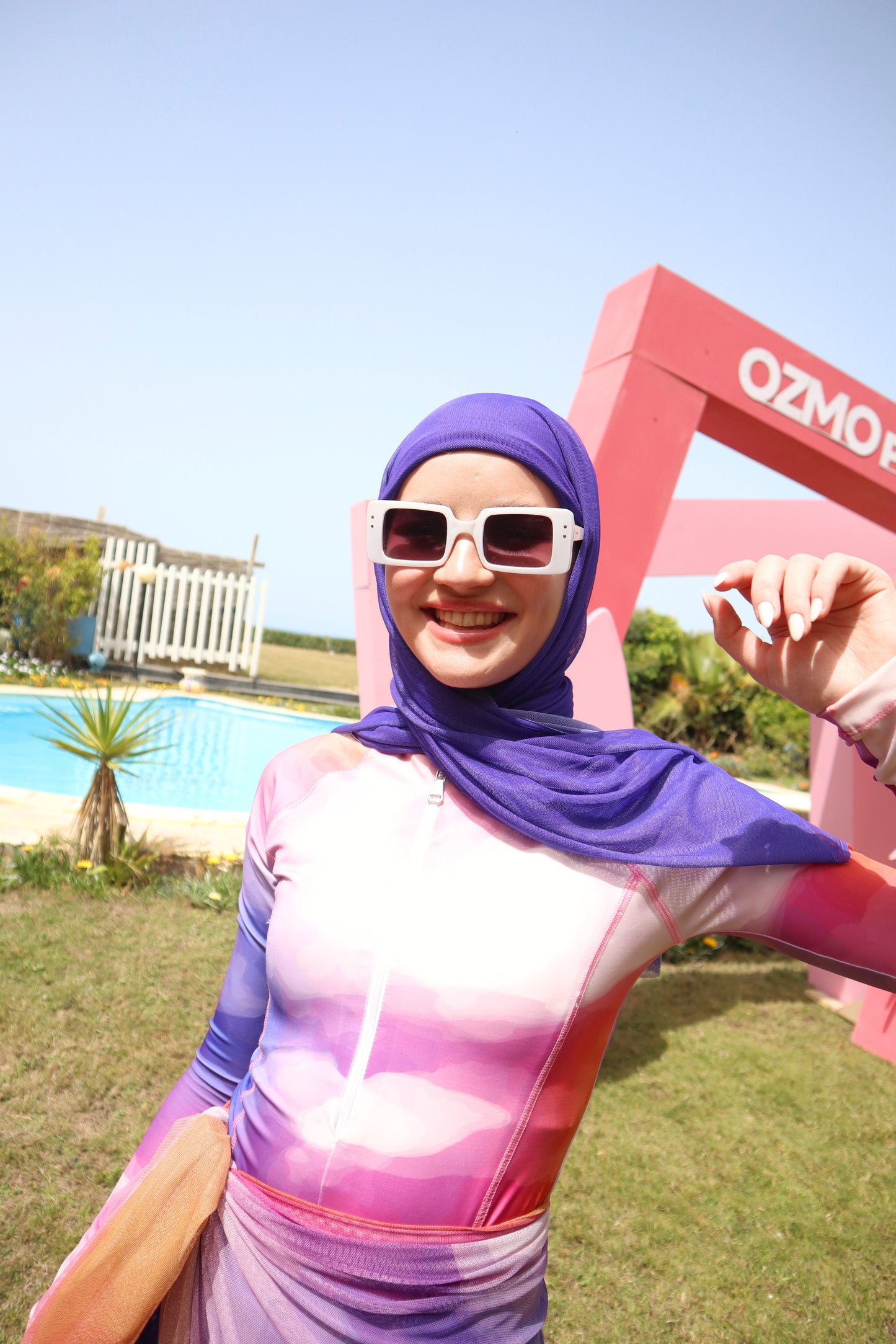Sunset Bloom Swim Hijab