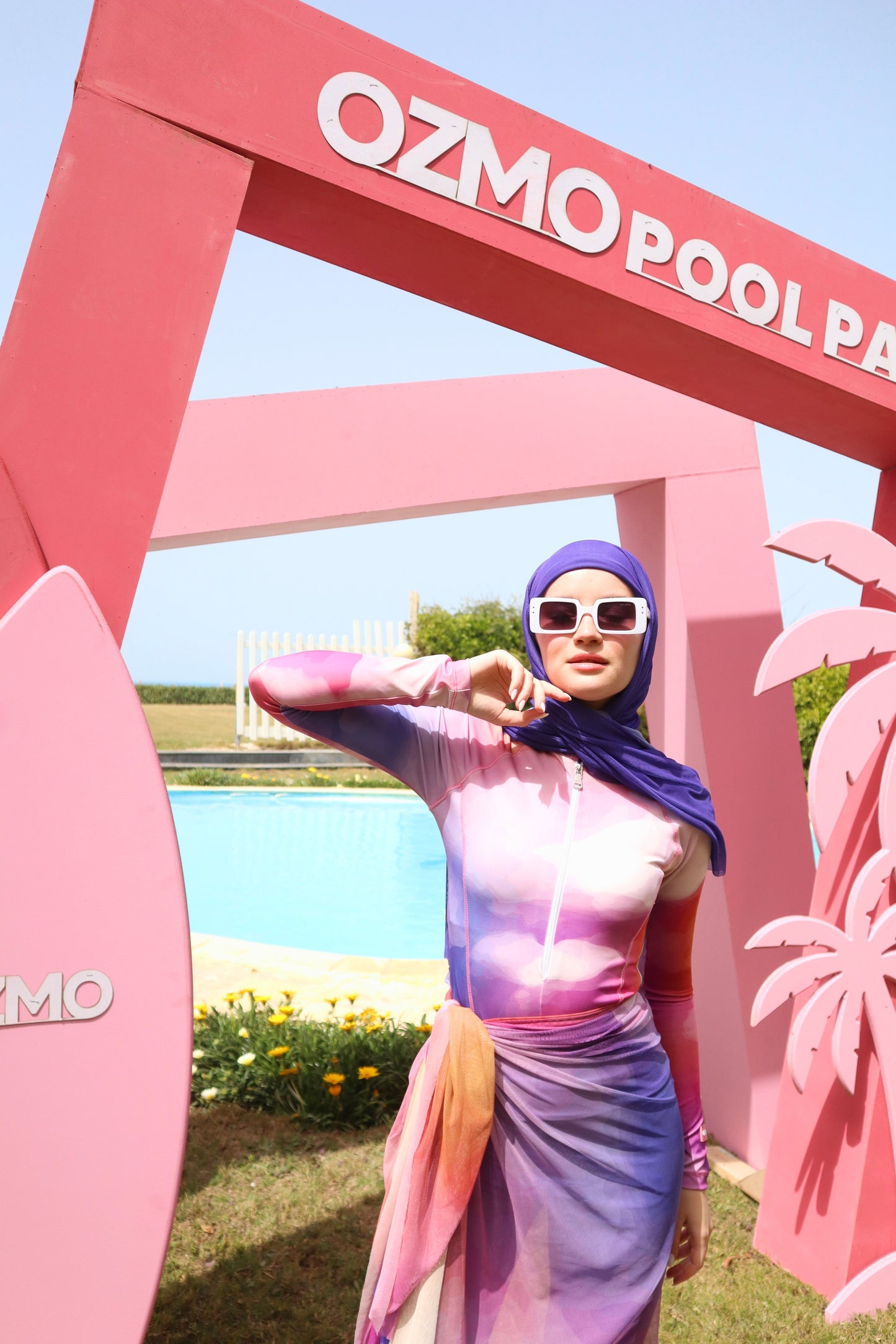 Sunset Bloom Swim Hijab