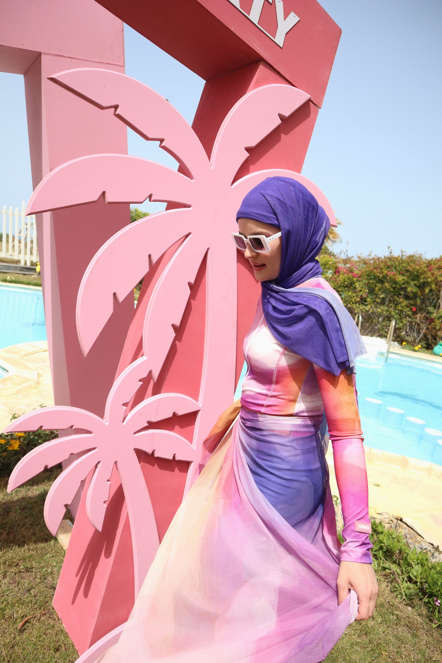 Sunset Bloom Maxi Tulle Skirt