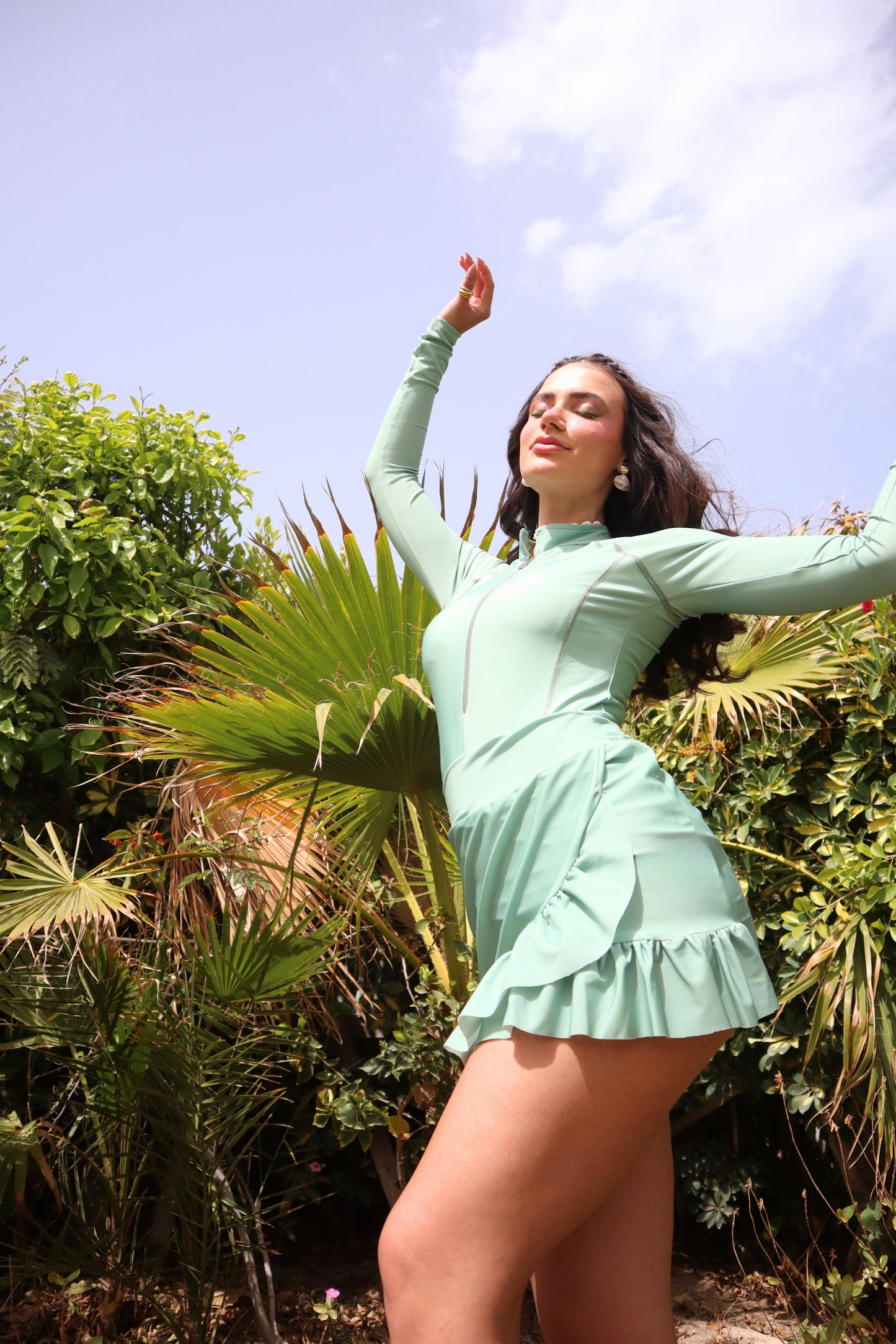 Sage Siren Mini Skirt