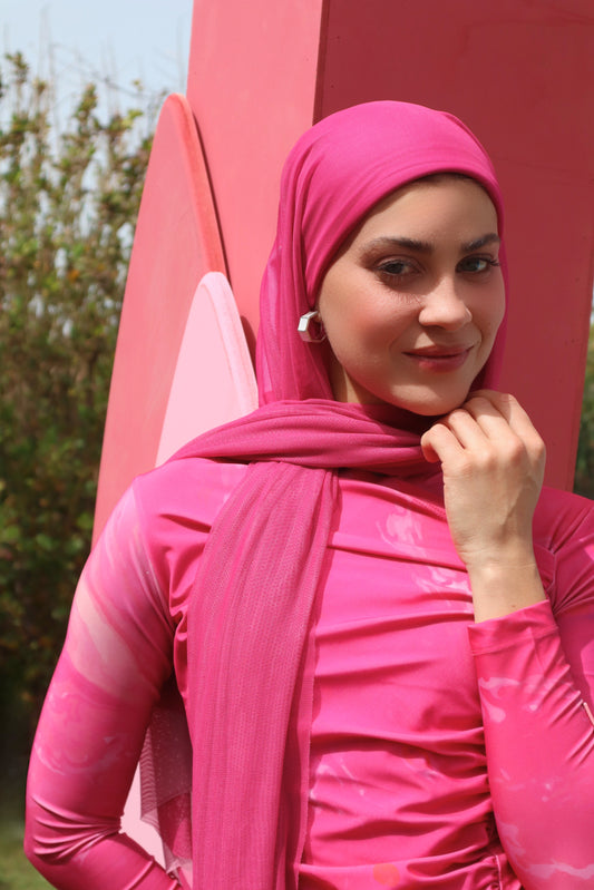 Hot Pink Poison Swim Hijab